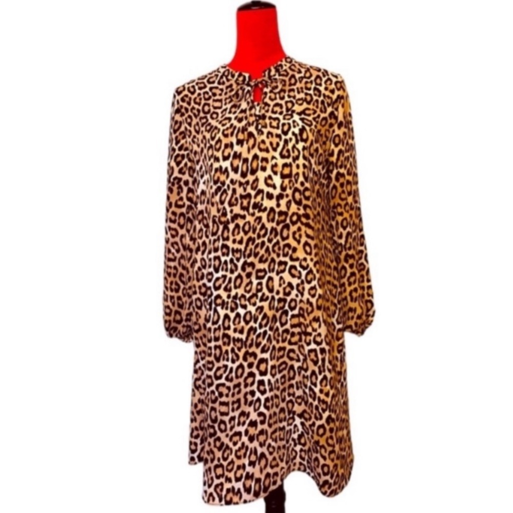 CHICO’S LEOPARD LONG SLEEVE FASHION DRESS
